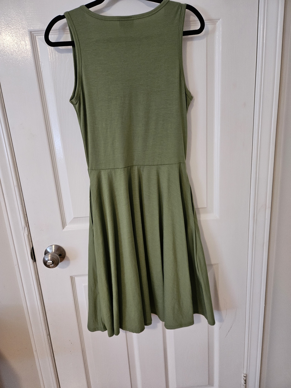 2/$20 LuLaRoe Olive Green Sleeveless Fit & Flare Mini Dress - Picture 3 of 3